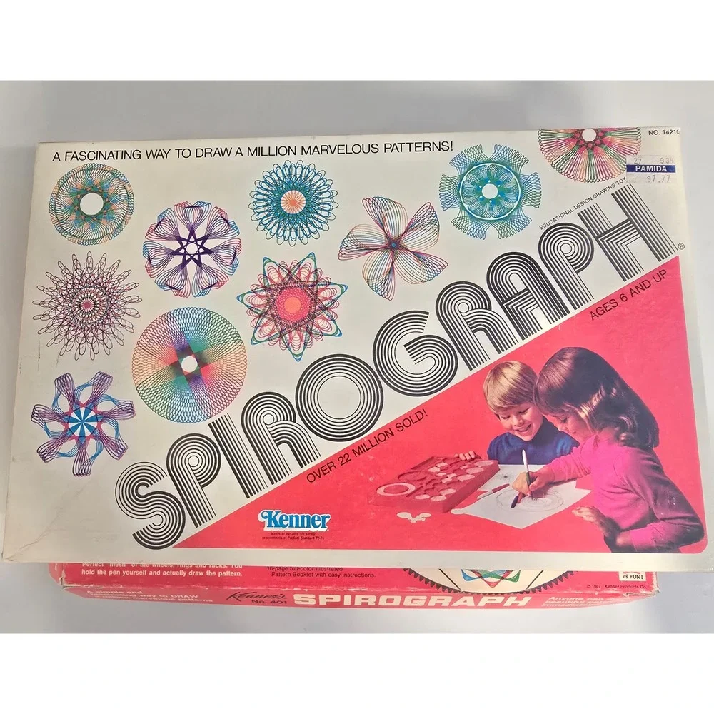 Lot of 2 Vintage Kenner Spirograph Sets No 401 1967 and No 14210 1980